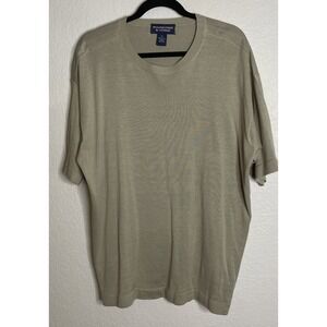 Roundtree & Yorke Womens XL Brown Silk Cotton Knit Short Sleeve Crewneck Top